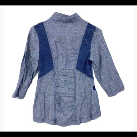 Stylish 2-Tone Blue Women's Light Jacket - Picture 2 of 4